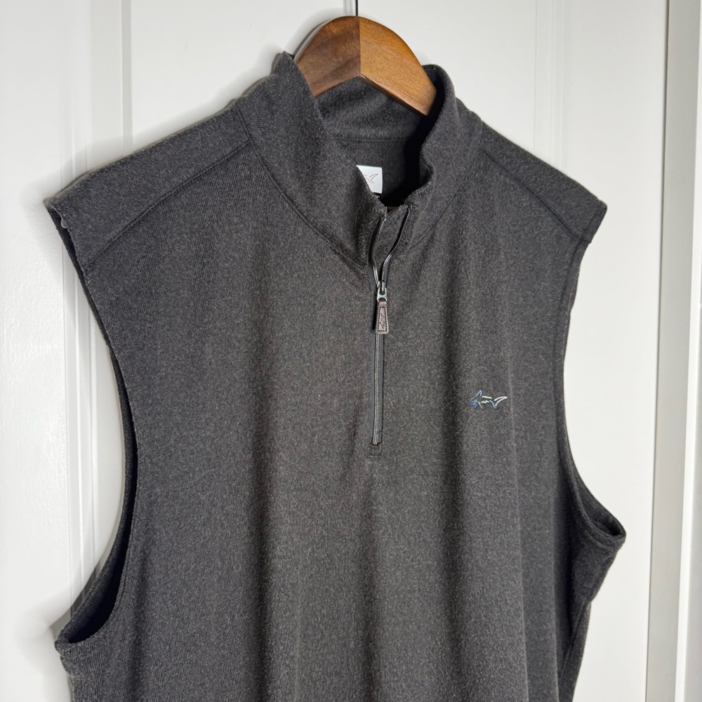 Greg Norman 1/4 Zip Sweater Vest Mens Large Black Knit Golf Performance